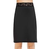 Subuteay Half Slips for Under Dresses Half Slip with Floral Lace Waistband Above Knee Length Slips f