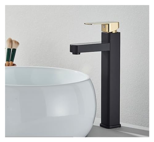 Mitigeur tactile lavabo noir et or avec affichage LED de la température - 2