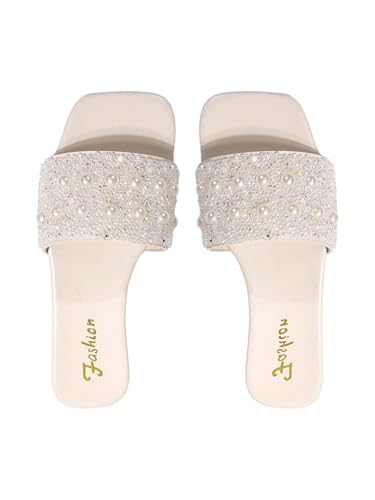 Verdusa Women's Boho Pearls Flat Sandal Beach...