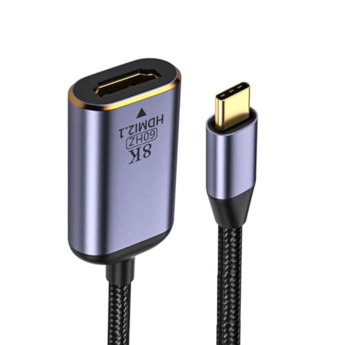 NFHK USB4 USB-C Type-C Source to Female HDMI 2.0 Cable Display 8K 60HZ UHD 4K HDMI Male Monitor, Black Cable - Image 3