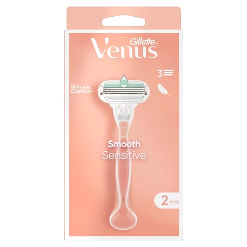 Gillette Venus Smooth Sensitive Rasierer mit 2 Ersatzköpfen