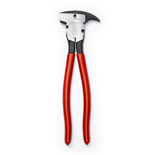 Crescent Dipped Handle Heavy-Duty Solid Joint Fence Tool Pliers - Premium Wire Cutter & Staple Puller - 193410CVNN-05-10 Red