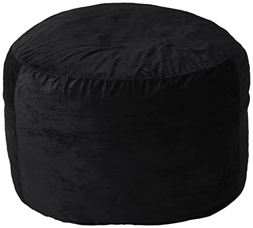 Sofa Sack Bean Bag Chair Cover Only, for Adults and Kids, Without Filling Comfy Fluffy Round or Oval Beanbag Chair Cover Replacement, Lazy Sofa Cover for Reading Chair or Floor Chair, 4-Feet, Black - Image 5