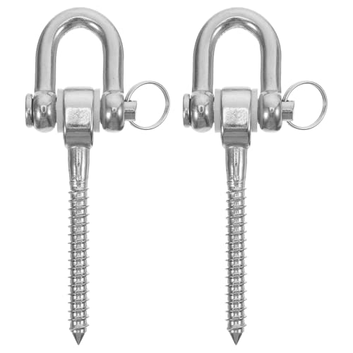 DOITOOL Lot de 2 Supports pour hamac/balançoire : Crochets Robustes en Acier Inoxydable pour Suspendre Un de Couchage ou Une Chaise – Fixation au Plafond – Support Utilitaire extérieur pour