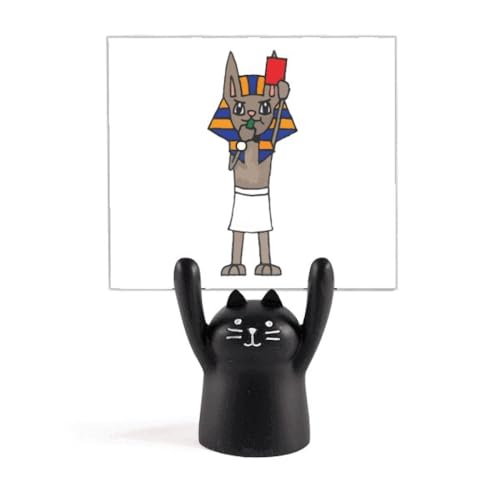 Porte-mémo chat noir sifflet d'arbitre dessin animé porte-note de bureau mignon