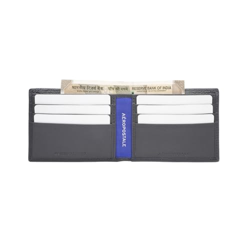 Image of Aeropostale Men's SLIMFOLD Wallet Tucson - Navy | Pebbled Leather | Formal & Minimalist Carry | Ideal for Gifting
