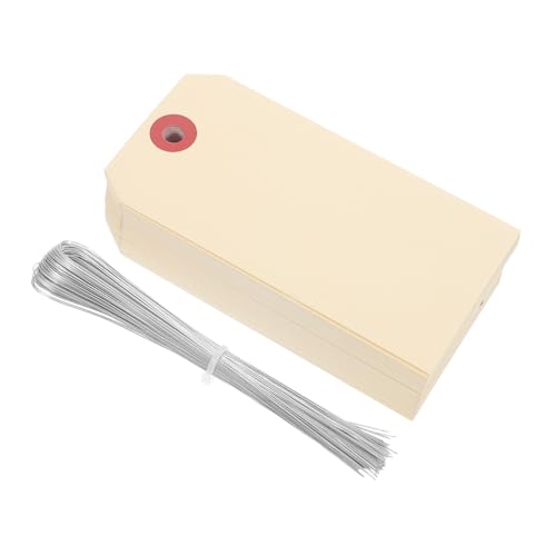 Homoyoyo Étiquettes en Manille avec Œillets 200Pcs Étiquettes d'Expédition en Fil de Taille Appropriée et Utilisation Polyvalente pour Bureau et Expédition
