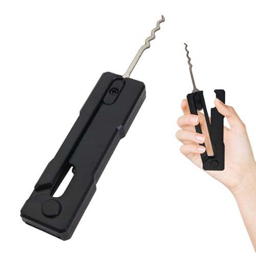 Lockpicking Set,Lock Picking Tool Set Tragbares,Gravpick Faltbare,Schloss Knacken Set,Lock Picking Fidget Profi,Hook Türöffnungswerkzeug,für Haushalt und Locksmith des Schlossöffner Werkzeug(Schwarz)