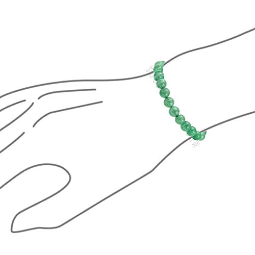 Young & Forever Gift Certified Reiki Crystal Semi Precious Gemstone Aventurine Bracelet Abundance Energy Healing Stone Stretch Bracelet for Men and Women