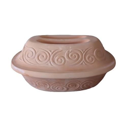 Cuoci Pane in Terracotta Ovale con Coperchio, pentola per il pane. Non Utilizzabile su piano ad induzione - Non utilizzabile sulla fiamma - Solo forno elettrico.