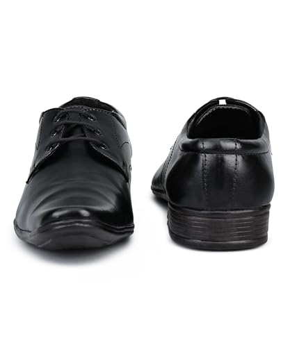 Image of Men's Synthetic Leather Black Formal Stylish Shoes