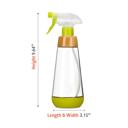 Image of Full Circle Refill-Ready Glsss Spray Bottle, Bamboo, Plant, Hair & Beauty | Sustainable & refillable, with stream & mist settings plus a protective silicone boot.