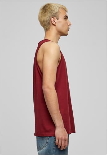 Build Your Brand Camisetas sin Mangas Hombres, Adulto, Rojo, XL