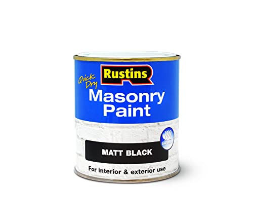 RUSTINS Masonry Paint Matt Black 500ml