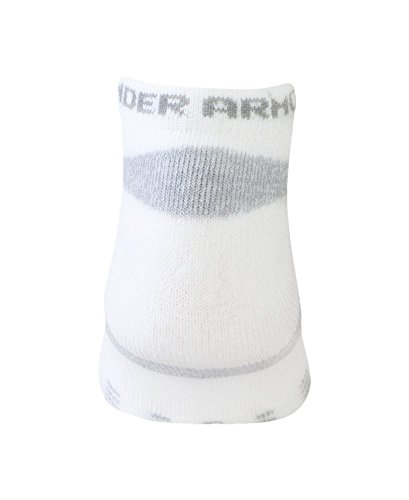 Under Armour Boys HeatGear No Show Socks (3 Pack), White, Medium