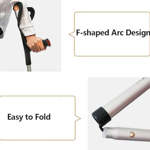Muletas de viaje plegables, muletas ligeras y ajustables para antebrazo para adultos y ancianos, bastones de aluminio, paquete de 2