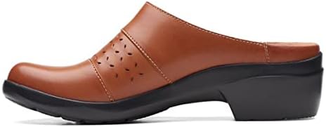 Clarks Women's Angie Maye Mule, Dark Tan Leather, 7.5 | Image 4