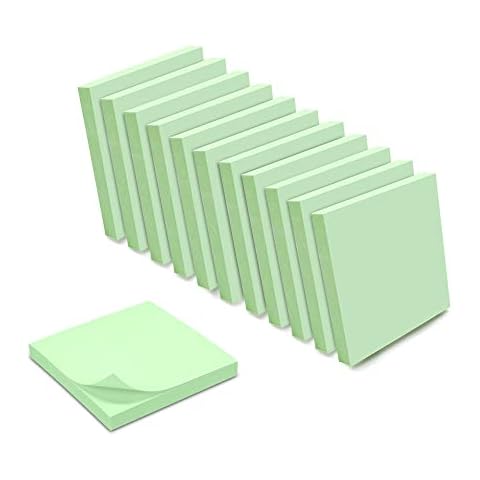 WAYTEX 1200 Removable Sticky Notes Pastel Green 12 Pads of 100 Sheets 75 x 75 mm Cover