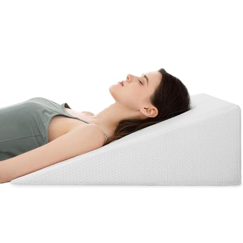 joybest Bed Wedge Pillows Leg Elevation Reading Pillow & Back Support Wedge Pillow - for Back and Legs Support, Back Pain, Leg Pain, Pregnancy, Neck and Shoulder Joint Pain, Sleeping 7" x 24" x 24"