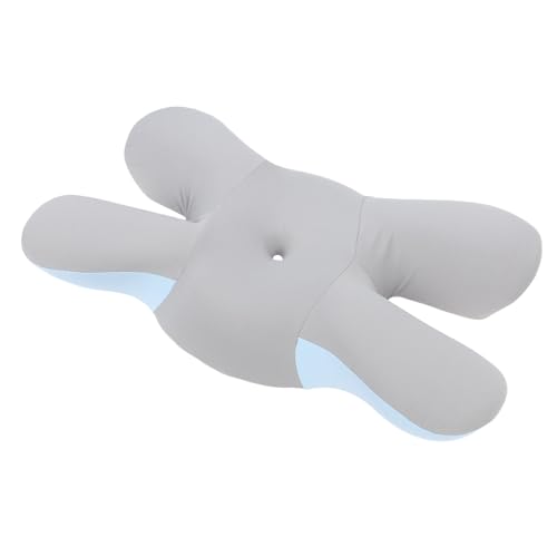 Oreiller cervical ergonomique bleu en mousse à rebond lent - 5