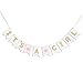 It's A Girl Banner Laser Cut Felt 50 inches wide - Pink White Gold Shimmer Glitter Hearts and Polka Dot