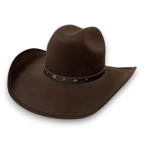 Western Cowboy Hat, Black and Brown, Country Hat, Rodeo Hat, Wild West Hat, Vintage Cowboy Hat (US, Alpha, Large, Brown)