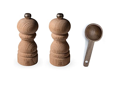 Peugeot Paris Nature 5 inch Salt & Pepper Mills - With Wooden Spice Scoop