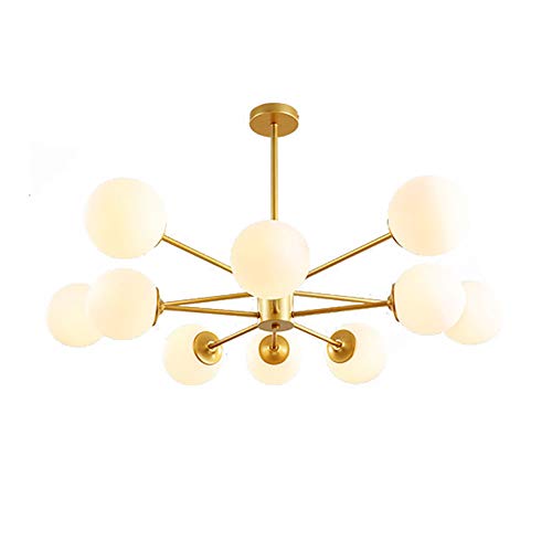 Luminaire de plafond 16 lumières en cuivre et laiton style Spoutnik rétro chic