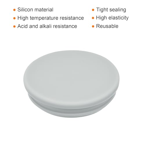 Image of MECCANIXITY 1pcs Silicone Snap in Locking Hole Plugs,46.6mm /1.8 Inch Mounting Diameter Narrow Groove Width 5mm Panel Seal Cover Round for Kitchen Bulkheads Waterproof Sealing Plugs Grey