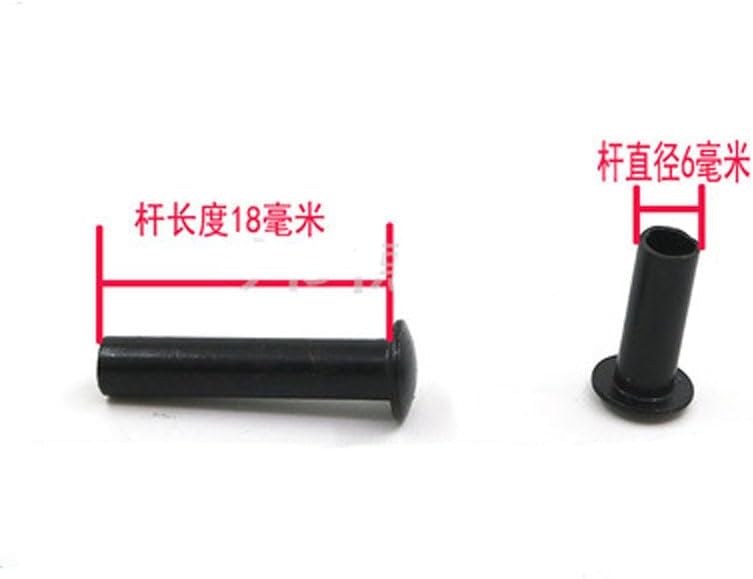 M3 Truss half Hollow Rivet Lar Flat head Rivets Black 4mm-25mm Length (Stem Length: M3 x7mm(50pcs))