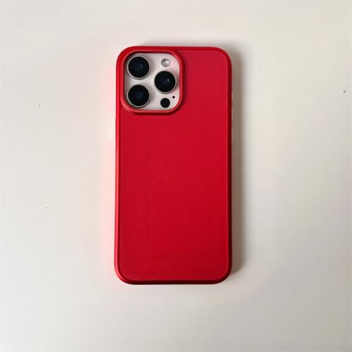 Coque silicone mat iPhone 14 Pro rouge antichoc