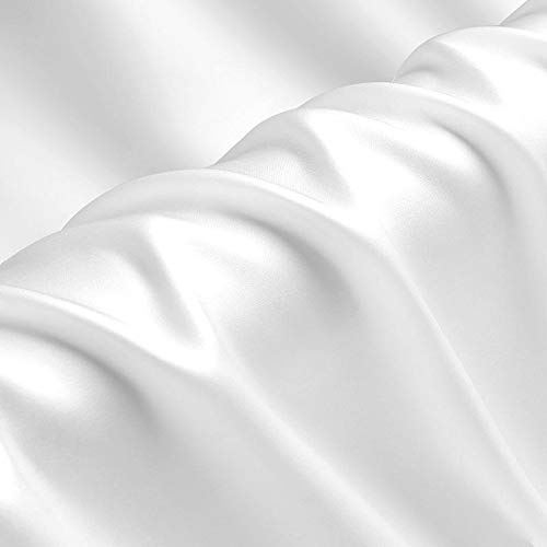 Solid Natural White 100% Pure Silk Charmeuse Fabric by The Metre for Sewing Width 114cm