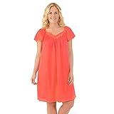 Exquisite Form Women's 30109 Nylon Tricot Flutter Sleeve Short Knee Length Nightgown