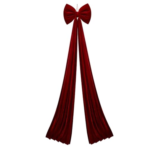 Lazos para árboles de Navidad gigantes, lazo rojo de terciopelo de 79x16'' para corona de pared 6