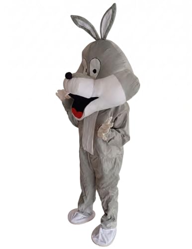 Image of Bookmycostume Buy Bugs Bunny - Grey Cartoon Mascot Costume For Theme Birthday Party & Events | Adults | Full Size Adults - Fleece