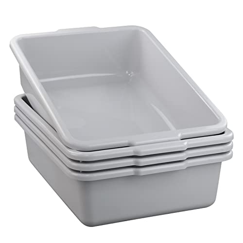 Ponpong 25 Quart Plastic Commercial Bus Box, Restaurant Bus Tubs, 4 Packs #TOP22