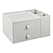 Produktbild iDesign 39266EU Stapelbarer Organizer mit 2 Schubladen, 23,0 cm x 18,0 cm x 13,5 cm, hellgrau, kunststoff