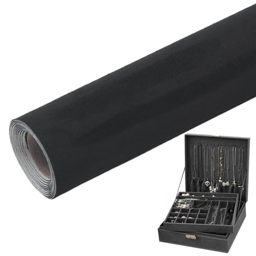 Tissu daim pavillon auto-adhésif noir 20x59" extensible