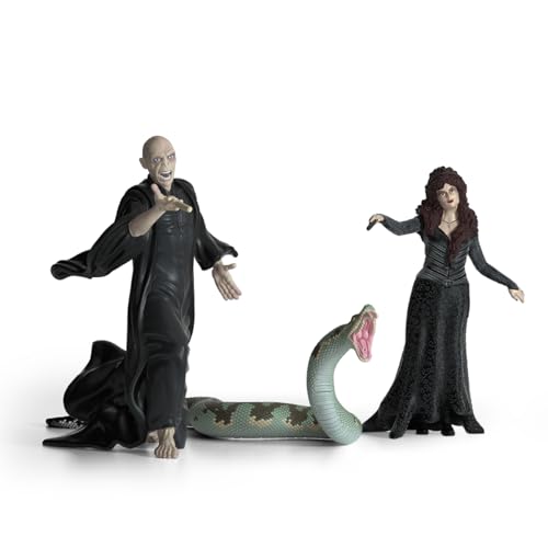 Image of Schleich Harry Potter - 3PC Voldemort, Bellatrix Lestrange and Nagini Figurines - Harry Potter Set - Wizarding World Collectible Figures for Kids and Adults - Ages 6+ | 42684