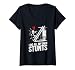 Womens I Do All My Stunts Funny Fall Off Ladder Dad Humor V-Neck T-Shirt