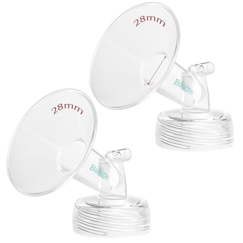 BALIME 28MM Wide-Mouth Flange Spectra Replacement Pump Parts for S1 S2 - Exact Fit Medical Grade Silicone Breast Pump Parts - BPA Free Spectra Pump Parts - Perfect for Travel & Working Moms (2-Pack)