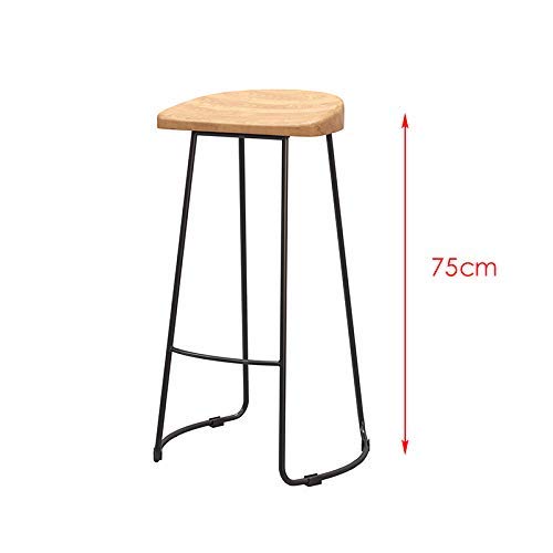 Chaise de bar minimaliste européen MU en fer forgé et bois massif de haute qualité