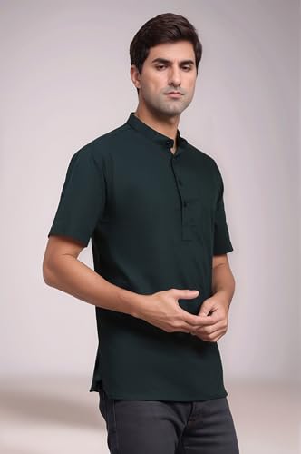 Image of SKAVIJ Men's Cotton Tunic Casual Short Kurta Top Regular Fit