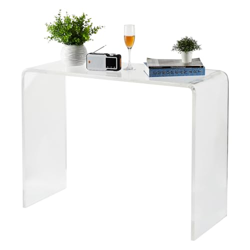 GarveeHome Modern Acrylic Console Table Transparent Narrow Side Table Compact Accent Furniture for Living Room Dining Room or Entryway 38.2x15x29.3 in