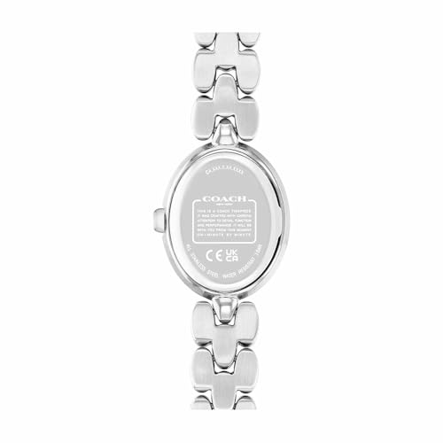 Image of Coach Sammy Qtz Basic Black Oval Dial Women's Watch|Stainless Steel Material|Silver Color Band - 14504420