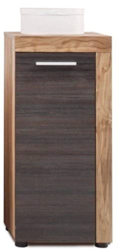 trendteam smart living - Kommode Schrank - Badezimmer - Cancun- Aufbaumaß (BxHxT) 36 x 81 x 31 cm - Farbe Nussbaum mit Touchwood dunkelbraun - 125980259