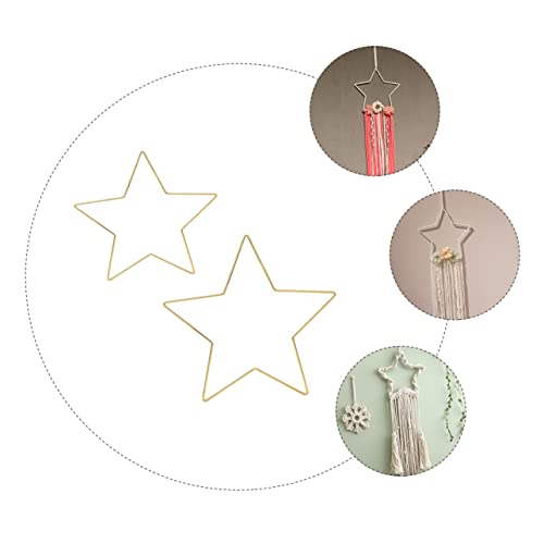 Aro de estrella de hierro dorado EXCEART, 2 piezas de base estable para centros de mesa macramé 8