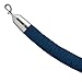 Lavi Industries Velvet Rope with Snap Hooks, 6 feet long, Cambridge Blue and Satin Stainless Steel