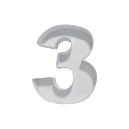 Image of 12 inch Fillable Number Paper Mache Cardboard Cutouts Sweet Charcuterie Board Tray (White, 3 Shape)