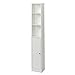 Zenna Home 9447W Bathroom Linen Tower Shelf Cabinet, White